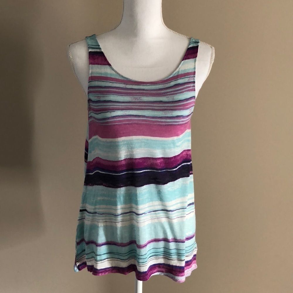 Ella Moss Scoop Neck Multi-color Flowy Tanktop